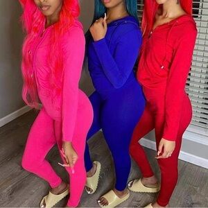 Stylish Women's Orange & Red Jacket & Leggings suits